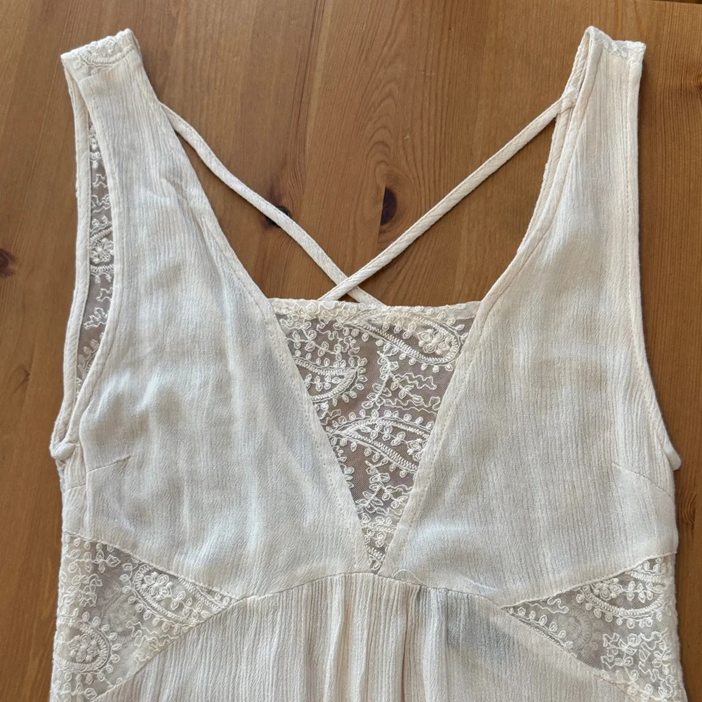 NWT! Elegant POL Cream Lace High Low Sundress Size Small - Picture 4 of 13